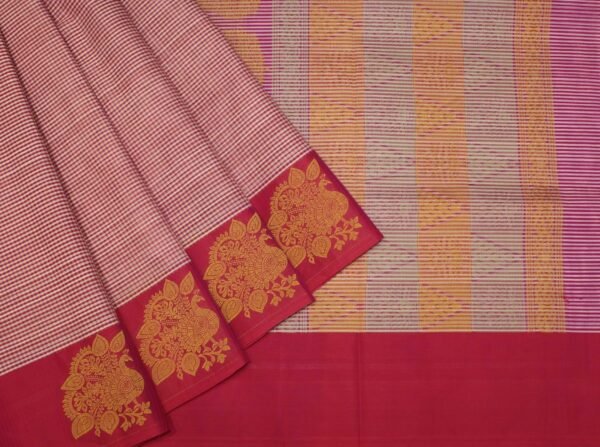 Pink Checks Kovai Cotton Saree