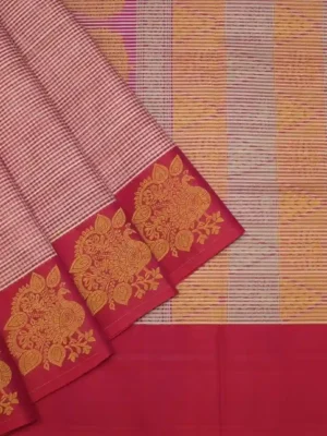 Pink Checks Kovai Cotton Saree