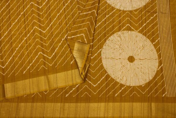 Mustard Yellow Semi Dola Silk Saree