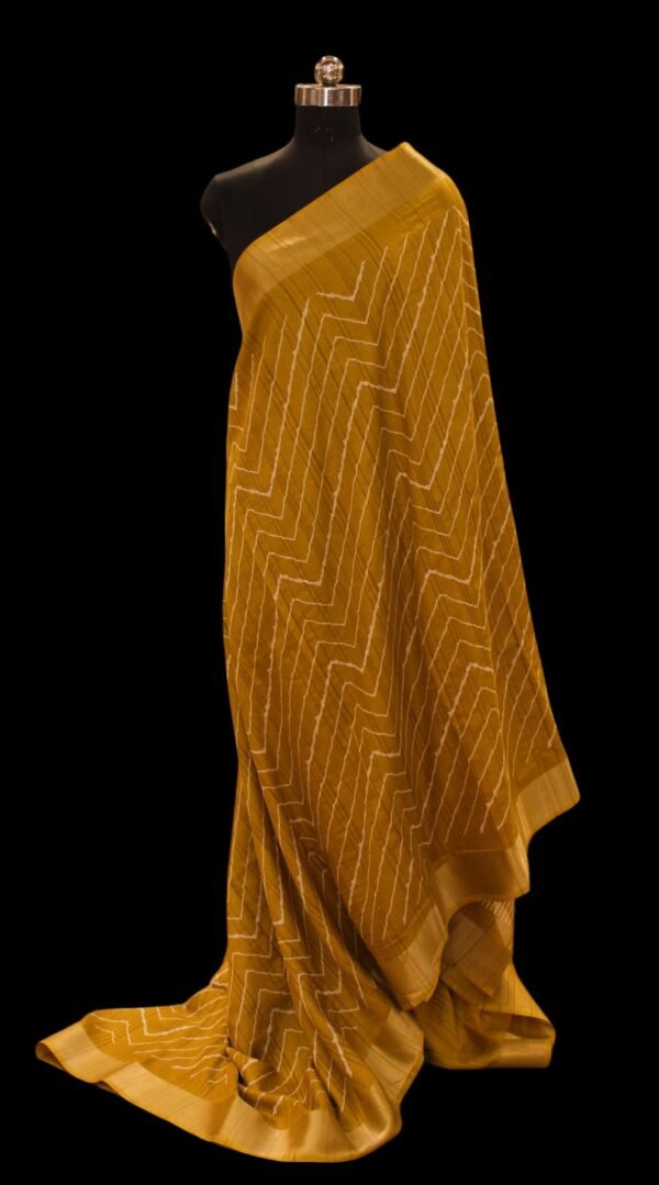 Mustard Yellow Semi Dola Silk Saree