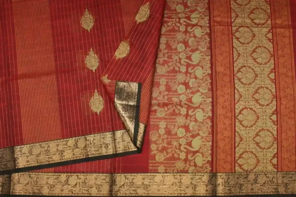 Maroon Checks Kovai Cotton Saree