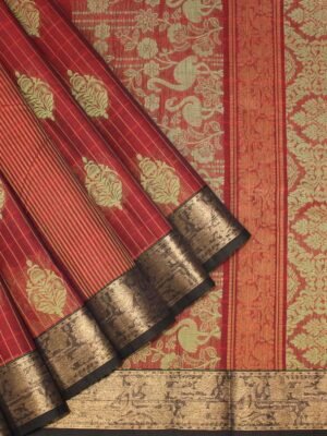 Maroon Checks Kovai Cotton Saree