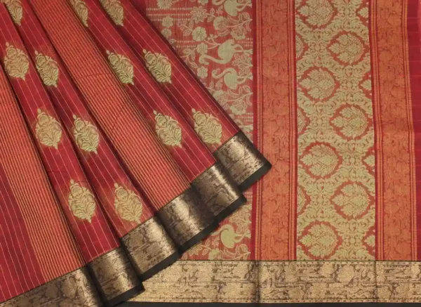 Maroon Checks Kovai Cotton Saree