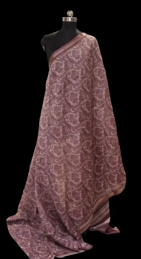 Pure Pastel Brown Chanderi Cotton Saree