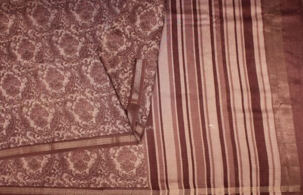 Pure Pastel Brown Chanderi Cotton Saree