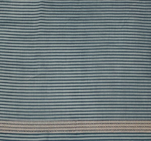 Pure Teal Blue Chanderi Cotton Saree