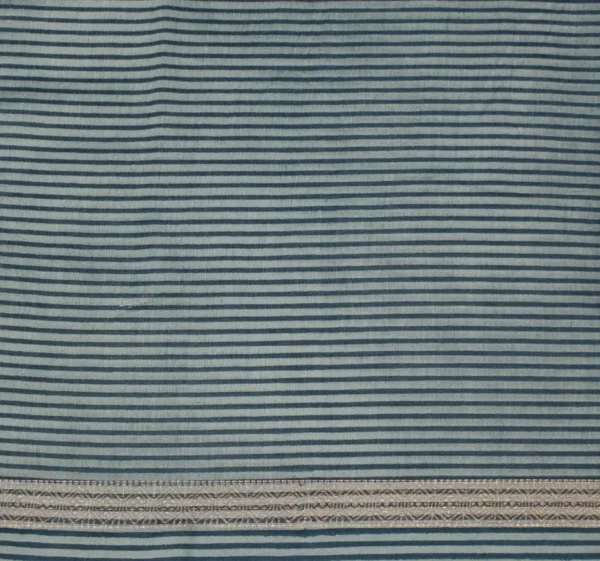 Pure Teal Blue Chanderi Cotton Saree