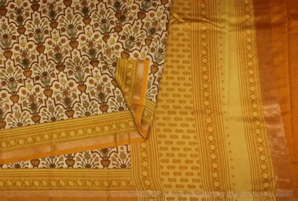 Pure Ivory Chanderi Cotton Saree
