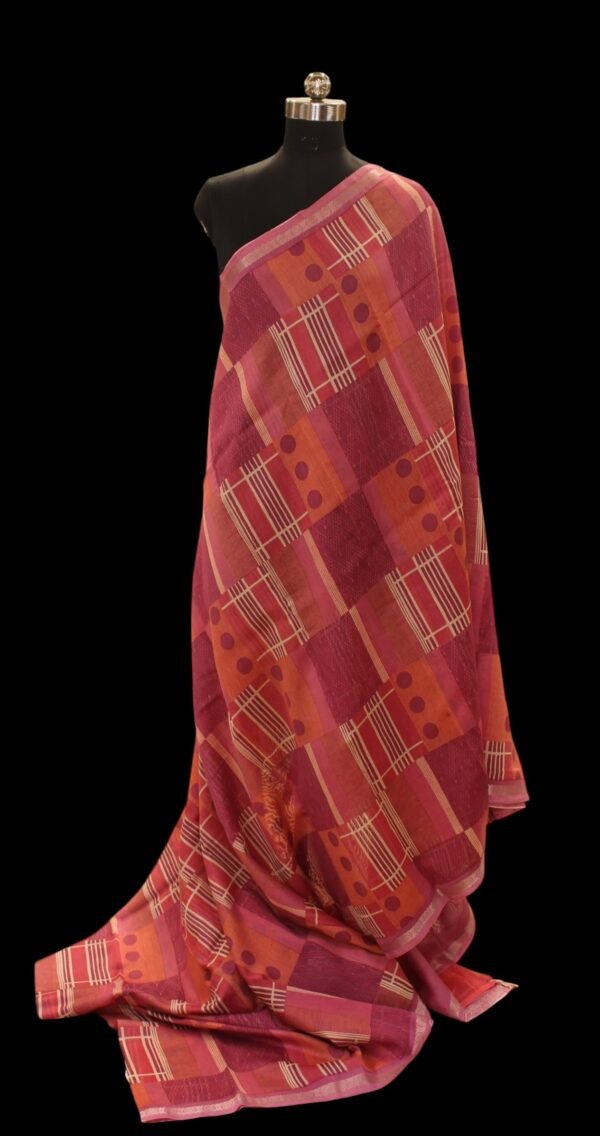 Pure Pink Chanderi Cotton Saree