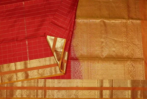 Dark Red Handloom Soft Silk Saree