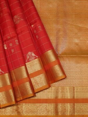 Dark Red Handloom Soft Silk Saree