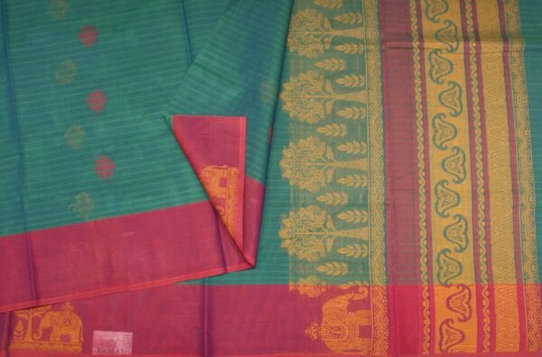 Peacock Green Kovai Cotton Saree