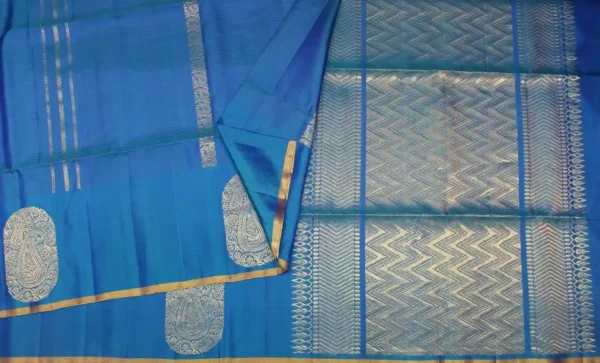 Signature Peacock Blue Soft Silk Saree