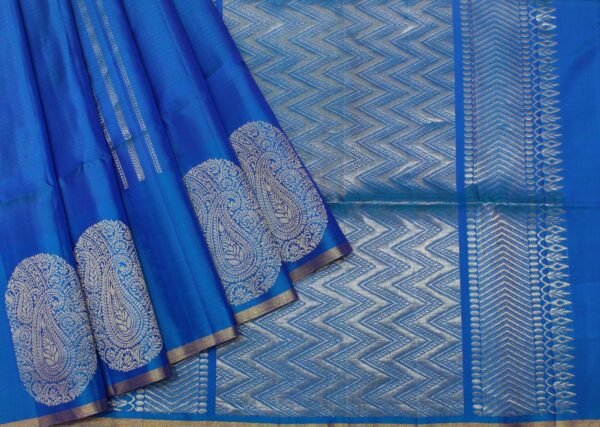 Signature Peacock Blue Soft Silk Saree