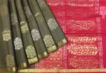 Khaki Green Handloom Pure Silk Cotton Saree