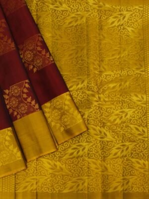 Pavithram Soft Silk Saree in Deep Maroon Shades