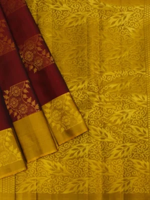 Pavithram Soft Silk Saree in Deep Maroon Shades