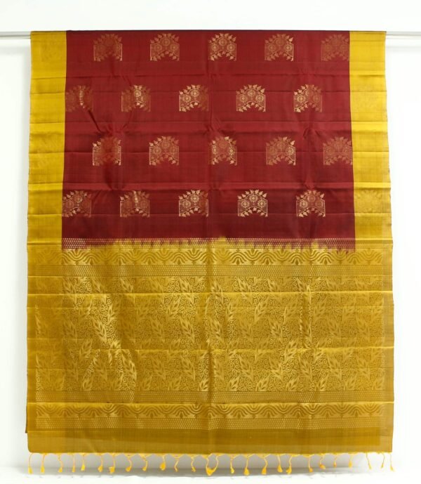 Pavithram Soft Silk Saree in Deep Maroon Shades