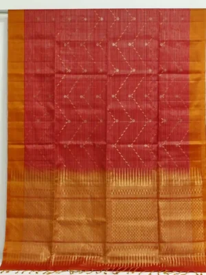 Red Soft Silk Saree Vairaoosi In fleats