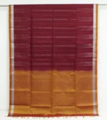 Magenta Soft Silk Saree with Silver Zari Vertical Stripes