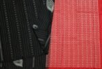 Handloom Pure Soft Silk Saree in Black with Dark Red Pallu