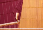 Magenta Soft Silk Saree with Silver Zari Vertical Stripes