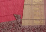 Pink Soft Silk Saree Golden Zari Polka Dots