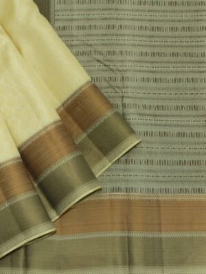 Pure Handloom Soft silk White Saree With Threadwork