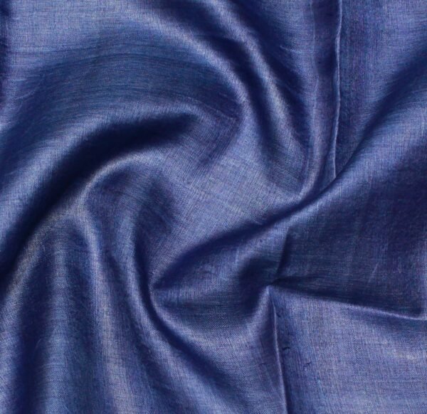 Pure Tussar Silk Saree In Bluish Grey