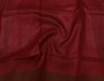 Pure Tussar Silk Saree In Floral Print Pink Border