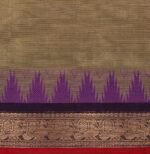 Beige Camo Kanchi Chettinad Cotton Saree