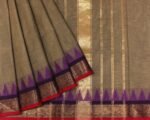 Beige Camo Kanchi Chettinad Cotton Saree