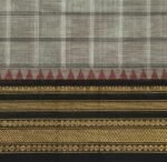 Grey White Checkered Chettinad Cotton Saree