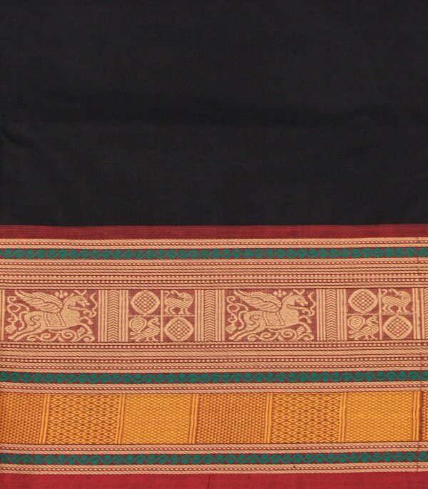 Black Kanchi Chettinad Cotton Saree