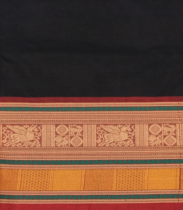 Black Kanchi Chettinad Cotton Saree
