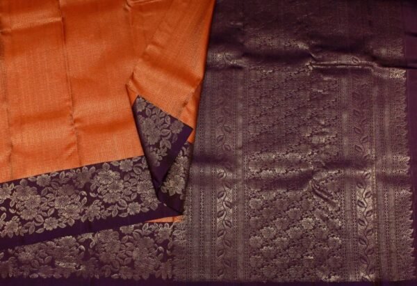 Rust Orange Pavithram Soft Silk Saree