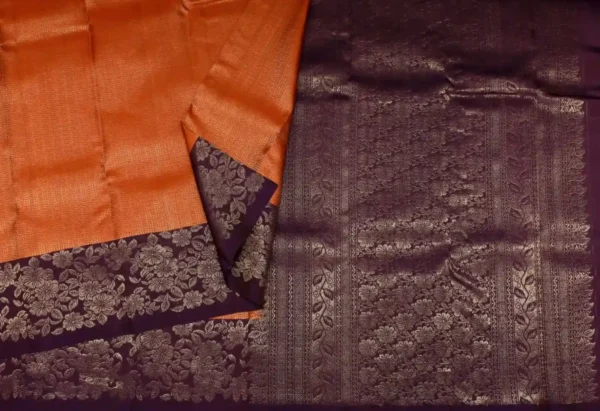 Rust Orange Pavithram Soft Silk Saree
