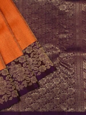 Rust Orange Pavithram Soft Silk Saree