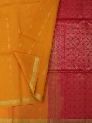 Mustard Yellow Pure Silk Cotton Saree (1)