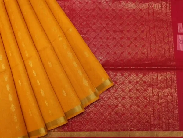 Mustard Yellow Pure Silk Cotton Saree