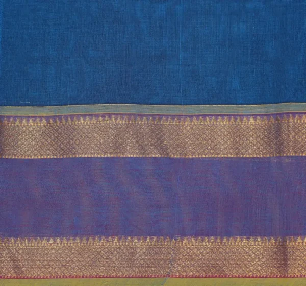 Narayanpet Saree In Mid Blue With Retta Pet Border
