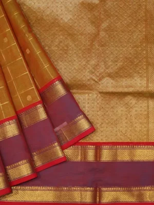 Narayanpet Saree In Rust Brown In Ganga Jamuna