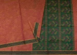 Embossed Kovai Cotton saree In Orange Dual Shade