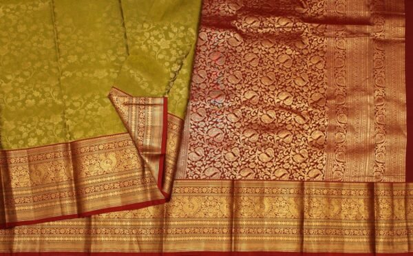 Pavithram Soft Silk Saree Tea Green