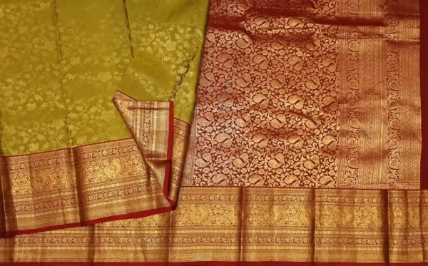 Pavithram Soft Silk Saree Tea Green