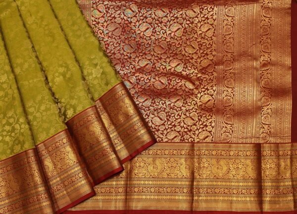 Pavithram Soft Silk Saree Tea Green