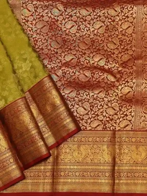 Pavithram Soft Silk Saree Tea Green