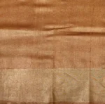 Pure Tussar Silk Saree in Rust Brown with Floral Creepers