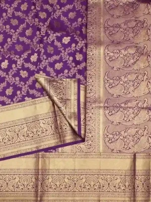 Pavithram Soft Silk Saree Dark Purple, In Banarasi Charm In CloseUp