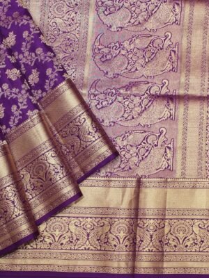 Pavithram Soft Silk Saree Dark Purple